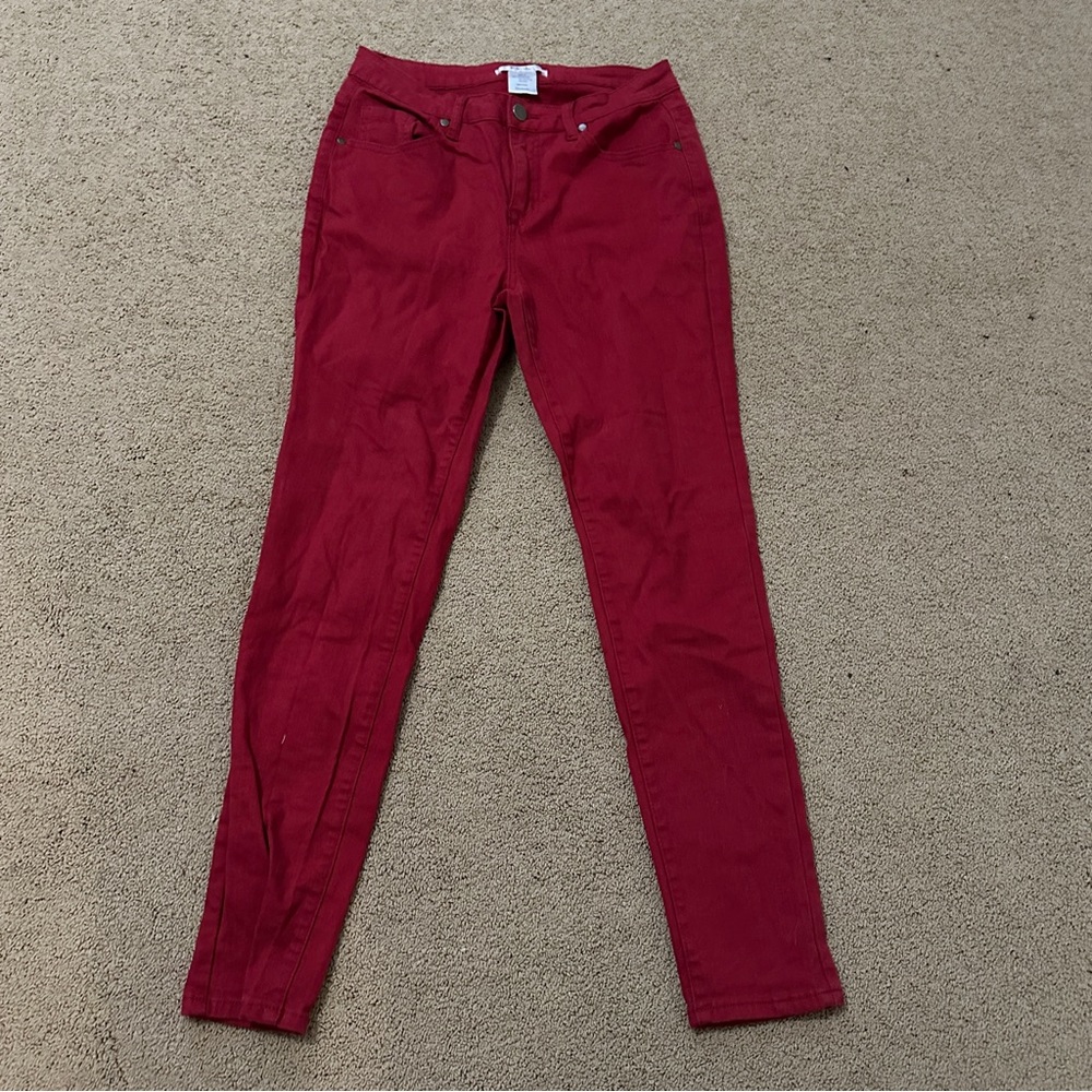 K Jordan red denim Jegging, size 12.